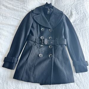Miss Sixty Black Double-Breasted Trench Coat